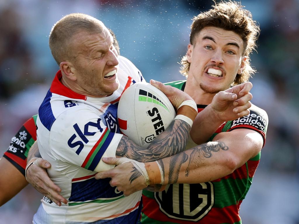 Mitch Barnett was forced off the field with injury. Picture: Darrian Traynor/Getty Images