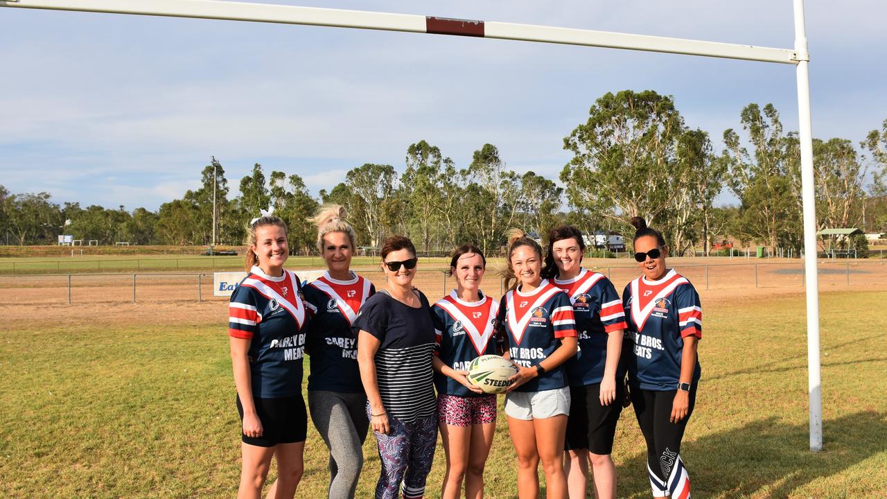 FIRST OF MANY: Taylah Brackin, Leanne Brown, Terri Gilbert (coach) Chloe Schultz, Natalia Webb, Maddy Eyre and Candy Woodbridge are the first players to sign up for the 2020 season.