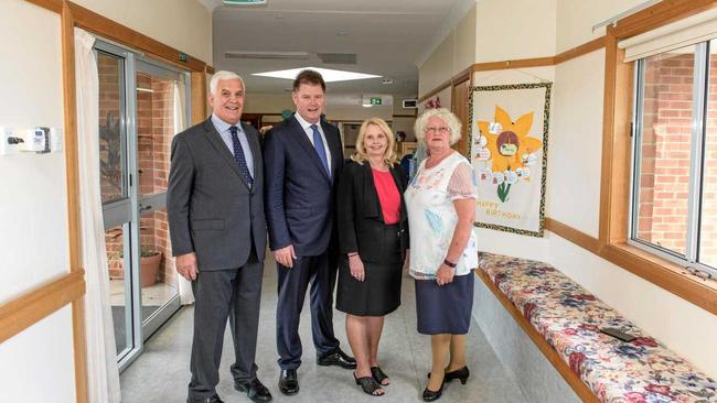 Director Michaell Hall, CEO Graeme Prior and general manager of Hall and Prior Kris Healy with director of nursing Julie Spicer as Grafton Aged Care Home welcomes its new owners. Picture: Adam Hourigan Photography