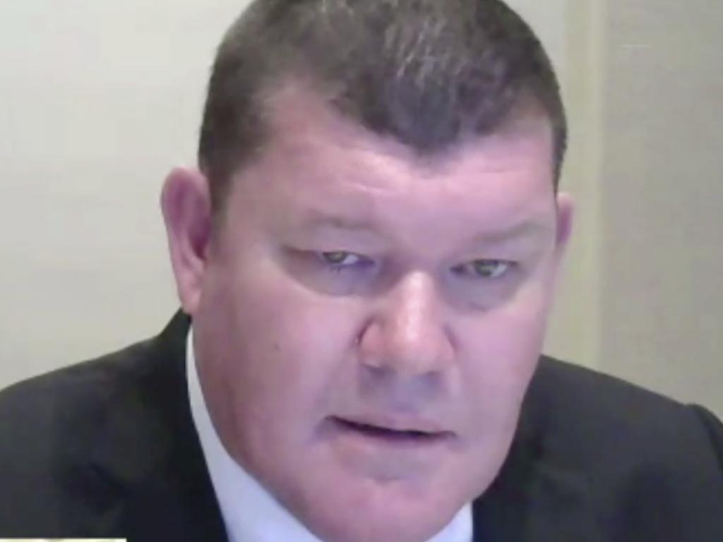 James Packer giving evidence on Tuesday.