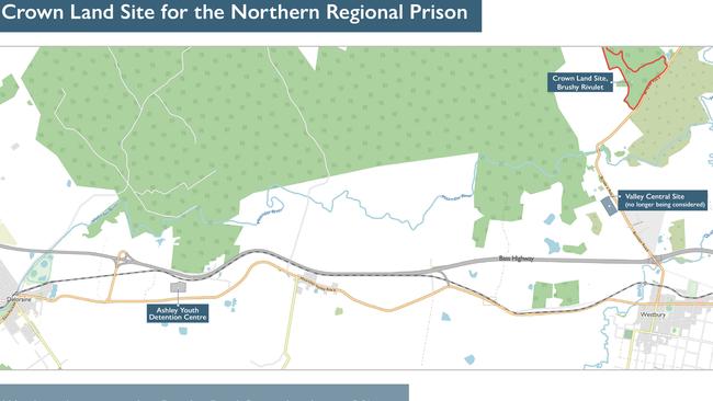 Northern Regional Prison flat map Deloraine to Westbury. Picture: SUPPLIED