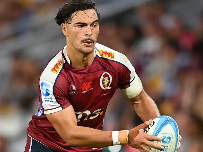 BRISBANE, AUSTRALIA - MARCH 30: Jordan Petaia of the Reds in action during the round six Super Rugby Pacific match between Queensland Reds and ACT Brumbies at Suncorp Stadium, on March 30, 2024, in Brisbane, Australia. (Photo by Albert Perez/Getty Images)