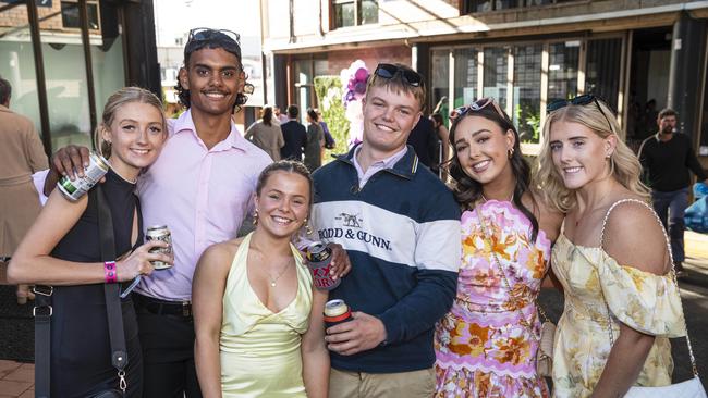 At Weetwood raceday are (from left) Jess Wallace, Mason Watson, Clara Roche, Thomas Fenwick, Hannah Perry and Hannah Fitzgerald at Clifford Park, Saturday, September 28, 2024. Picture: Kevin Farmer