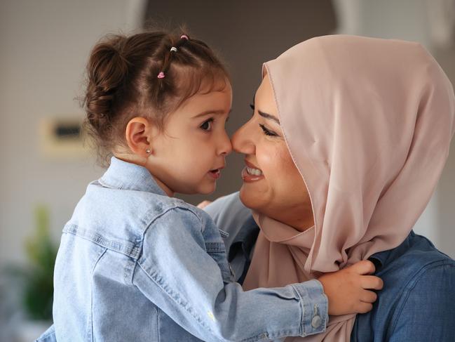 Mya, who turns two next month, and her mum Saada Houli who are part of the Generation Victoria study. Picture: David Caird