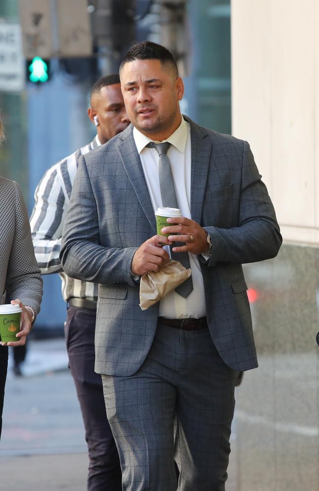 Jarryd Hayne arriving at court on Thursday, March 16. Picture: NCA NewsWire/Richard Dobson