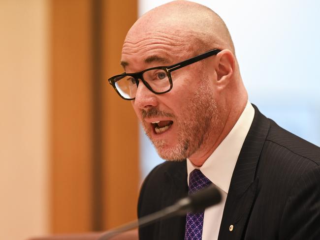 Former PwC boss Luke Sayers fronts a Senate inquiry into consultancy services at Parliament House in Canberra. Picture: NCA NewsWire / Martin Ollman