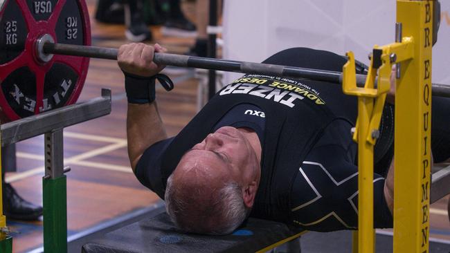 Mayor Tom Tate competes in the Pan Pacific Masters Games. Picture: Glenn Campbell