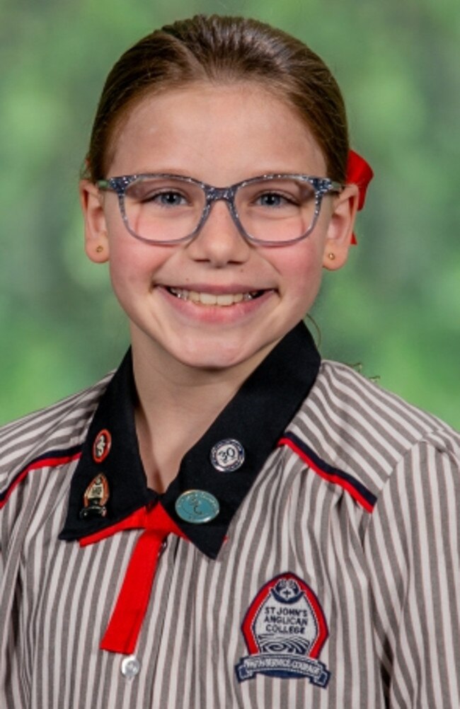 Eva Bishop, St John's Anglican College Junior School Captain. Picture: Contributed