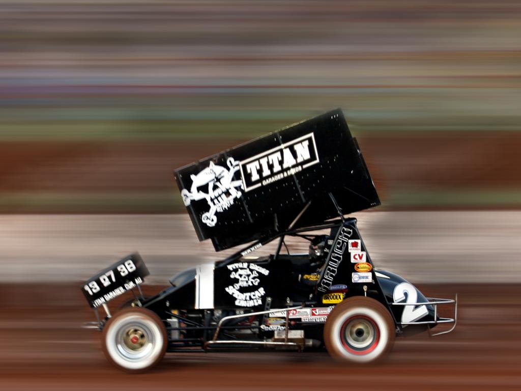 Brisbane International Speedway at Archerfield. Sprintcar action. Picture: Cranitch