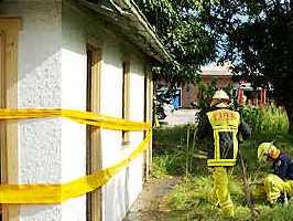 Put out: NSW Fire Brigade at a fire in an abandoned shed in Winton Lane, Ballina yesterday.