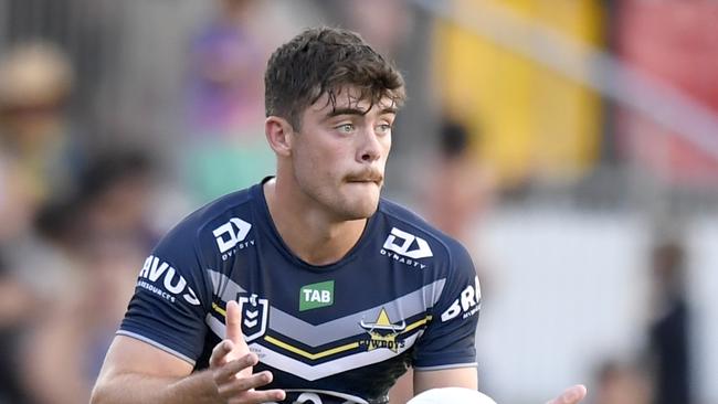 Cowboys Jake Bourke during the 2023 pre-season trial with Dolphins at Barlow Park in Cairns. Picture: NRL Imagery