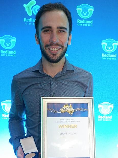 Adam Pryde was a joint winner of the Sports Award. Picture: Redland City Council.