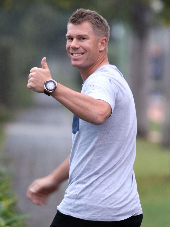 Dave Warner gives the thumbs up yesterday. Picture: Andrew Murray