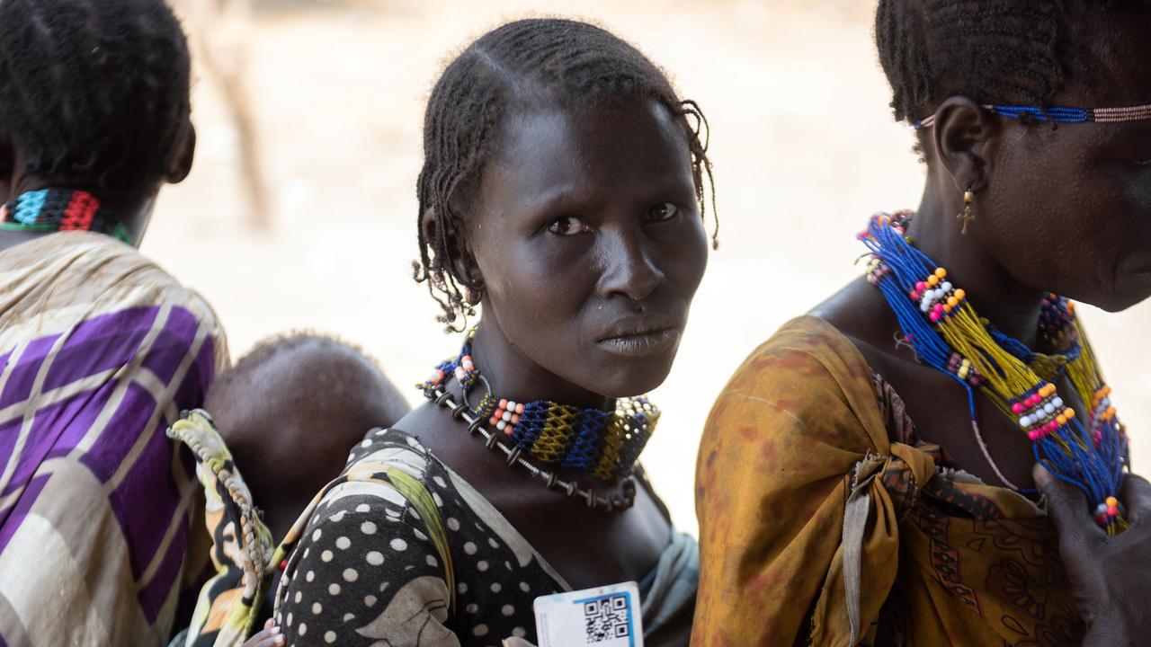 Kadnok Konyang, a mother-of-four, was forced to flee her home in Pibor, after a vicious cycle of intercommunal conflict and devastating flooding. Picture: Plan International.