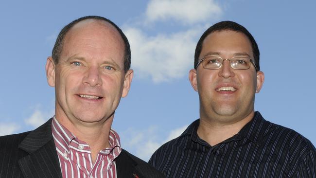 Campbell Newman with Pine Rivers candidate Seath Holswich at the launch of their 2011 election campaign.