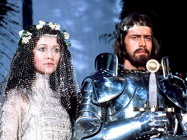 Nigel Terry was King Arthur and Cherie Linghi his Guenevere in the 1981 film Excalibur. Picture: Supplied