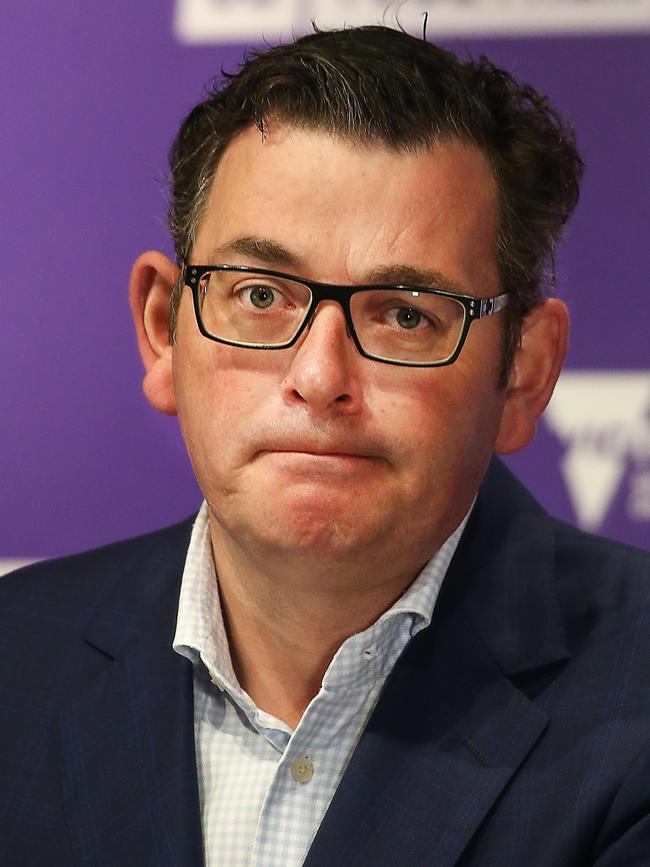 Daniel Andrews bristled at suggestions his new-found objection to masks is an election ploy. Picture: Ian Currie