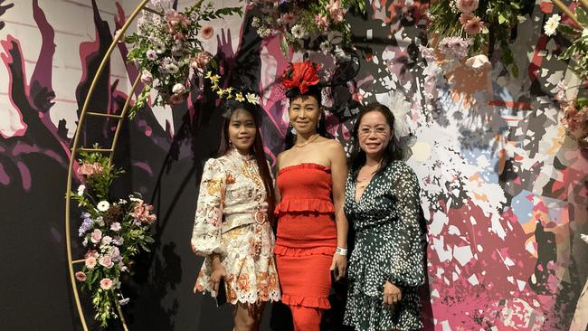 Dhar Roberts, Jess Martel and Nenita James at the Gympie RSL Melbourne Cup luncheon November 1, 2022