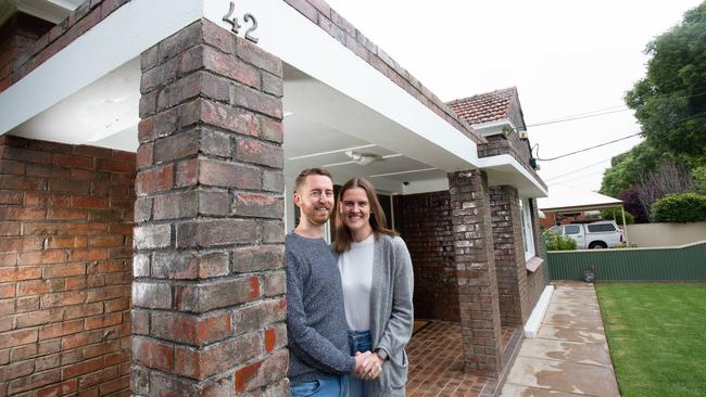 The couple are loving living in Clarence Gardens. Picture: Brett Hartwig