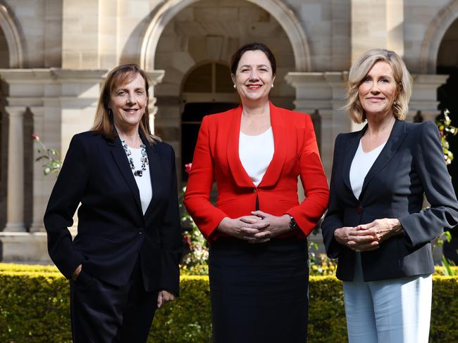 Premier Annastacia Palaszczuk with Vanessa Fowler who will be taking over from Kay McGrath as co-chair of the Domestic and Family Violence Prevention Council. Picture: Tara Croser.