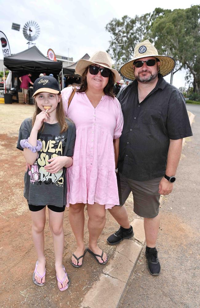 Haley, Leanne and Bevan Williams at Meatstock, Toowoomba Showgrounds. Picture: Patrick Woods.
