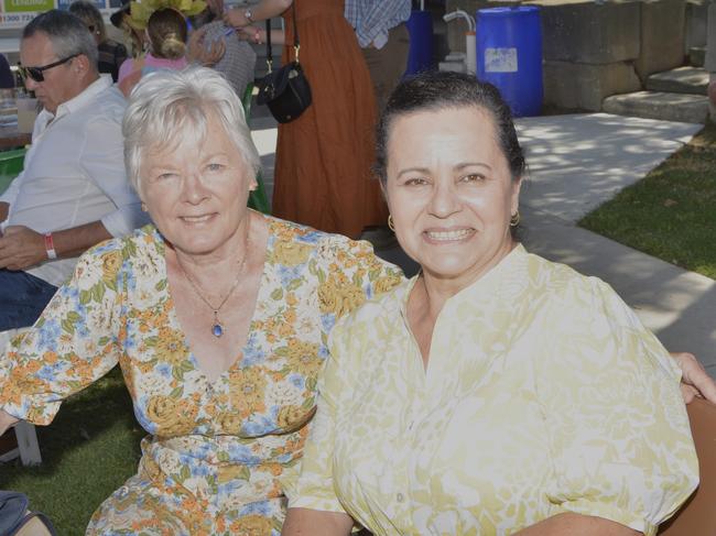 Gale (L) and Toni (R) at Warwick Cup race day at Allman Park Racecourse, Saturday, October 14, 2023. Picture: Jessica Klein