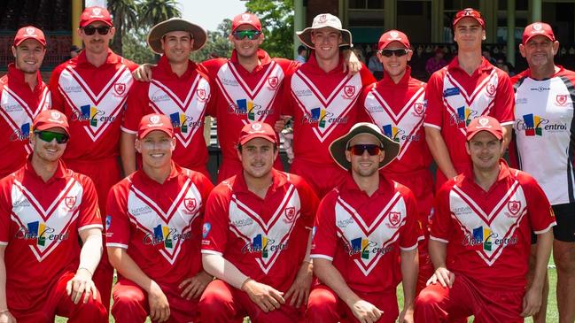 Andrew Walsh, third from left top row, has had a day out he will never forget in Premier Cricket.