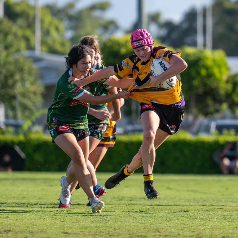 Sunshine Coast Falcons under-19s captain Takoda Thompson in action. Picture: Kyliesfootyphotos/Kylie McLellan.