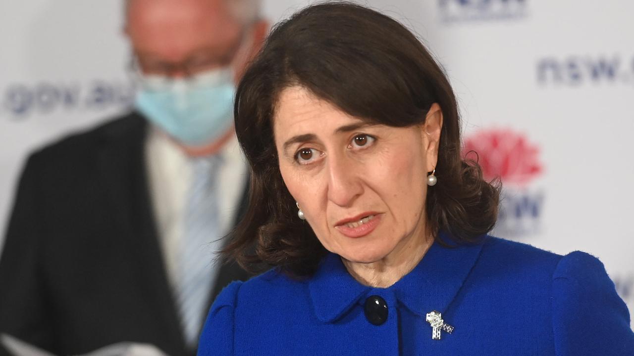 Premier Gladys Berejiklian gives her daily Covid-19 update in Sydney. Picture: NCA NewsWire/Jeremy Piper