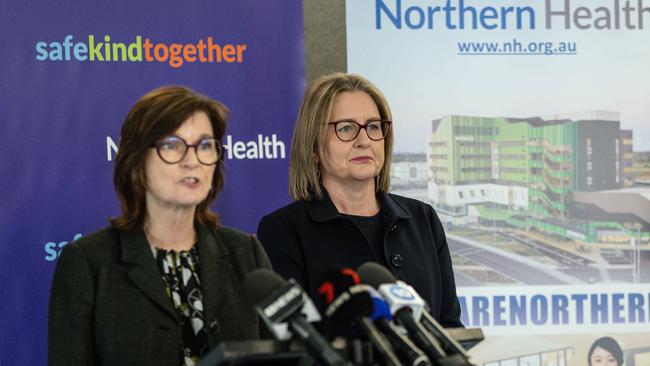 Victorian Health Minister Mary-Anne Thomas and Premier Jacinta Allan. Picture: Diego Fedele/NewsWire