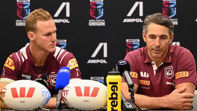 Billy Slater (right) is weighing up dropping DCE. Picture: NRL photos