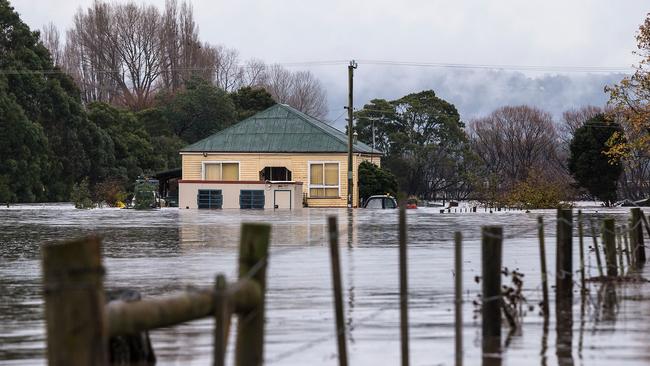 LATROBE, AUSTRALIA - JUNE 06: The Mersey River breaks its banks and floods several small towns cutting of road access across the coast on June 6, 2016 in Latrobe. (Photo by Heath Holden/Getty Images)