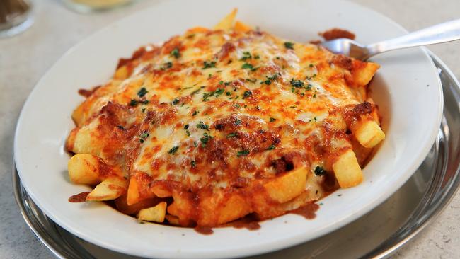 The Italian Snack Pack: hot chips, bolognaise sauce and mozzarella cheese cooked in a pizza oven. Picture: Mark Stewart