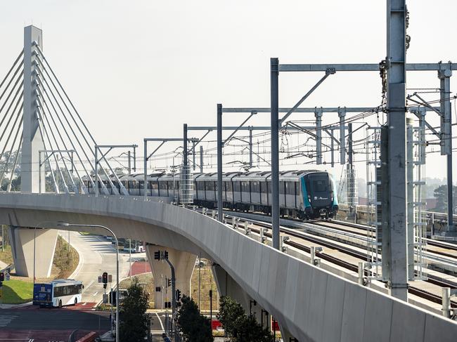 A train heading towards Rouse Hill station. Picture: Transport for NSW