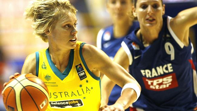 Phillips playing for Australia against France during the Women's World Basketball Championship in 2006. Picture:AP