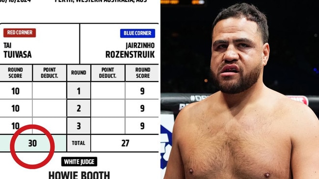 One judge somehow scored it 30-27 for Tuivasa