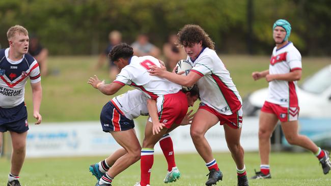 BJ Pumpa in action for Monaro Colts against the Central Coast Roosters in round one of the Andrew Johns Cup. Picture: Sue Graham