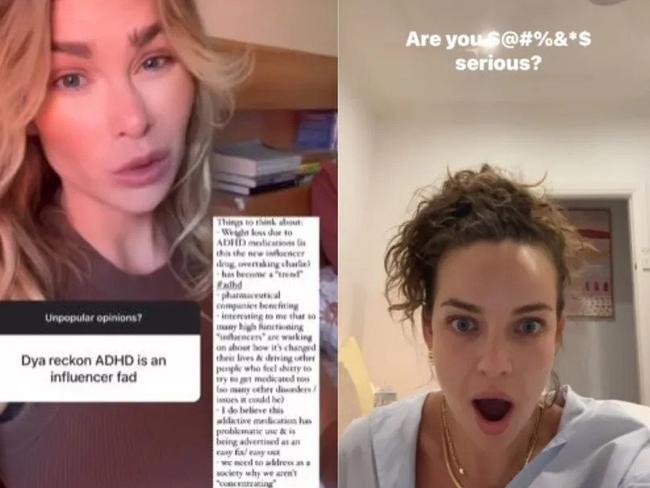 Caption: A heated disagreement between podcaster Abbie Chatfield and former Bachelor contestant Megan Marx is playing out on social media - and it has everything to do with ADHD.