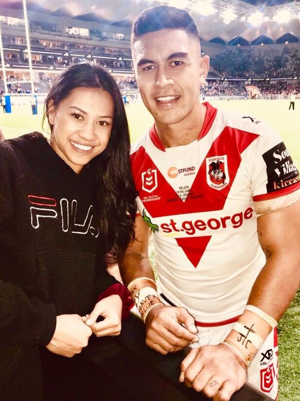 Sister and brother Atasi and Tim Lafai at the start of her rugby career.