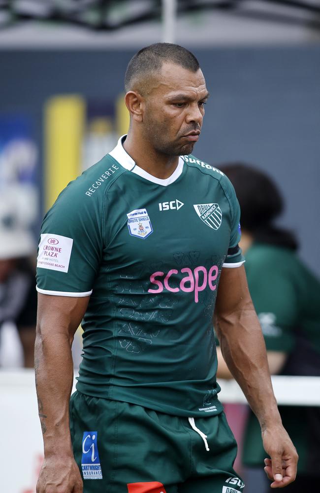 Kurtley Beale pictured at Crosby Park playing for Randwick as they take on Brothers, Brisbane 16th March 2024. (Image/Josh Woning)