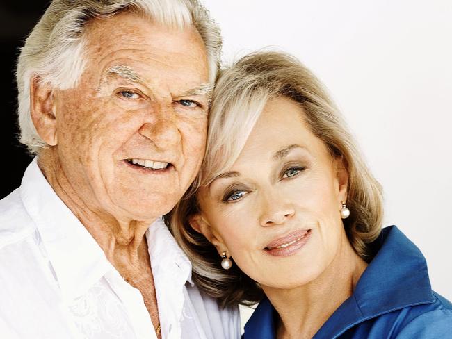 Bob Hawke in 2008 with his former lover and then wife Blanche d'Alpuget. Picture: AAP Image/Australian Women's Weekly