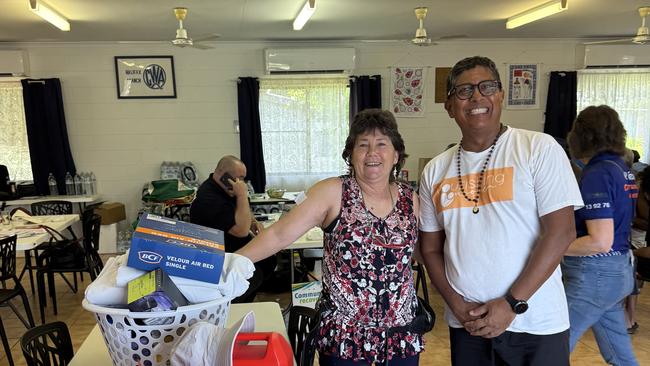 Professor Ajay Rane with some of the donated goods in Halifax. Picture: Evan Morgan
