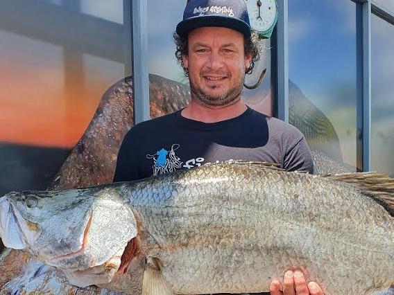 Ben Bujnowicz with his 1200mm barramundi, weighing 40lb. Supplied