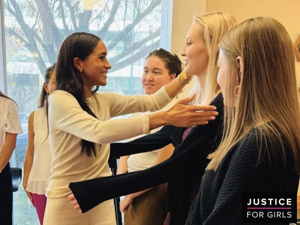 She was seen hugging and chatting to team members. Picture: Instagram/Justice For Girls