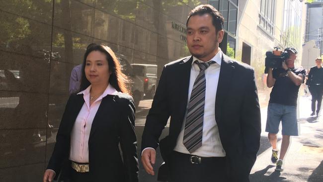 Former LJ Hooker agents Judy Thanh Truc (or Judy Nguyen, Truc Thanh Le Nguyen) and Joseph Ngo (or Tri Doc Ngo) outside the Melbourne Magistrates' Court.