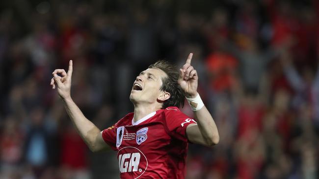 Adelaide United’s Craig Goodwin is tipped to win a Socceroos call up against South Korea. Picture Sarah Reed