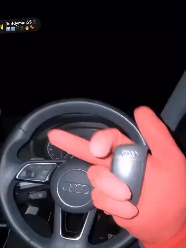 This video shows holding up an Audi key for a presumably stolen car.