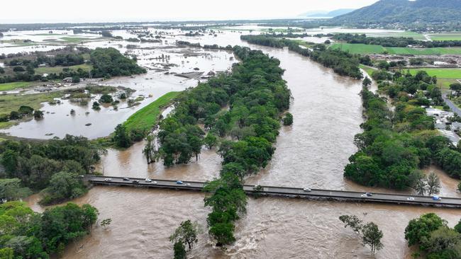 The Barron River in Cairns reached a record flood peak. Picture: Brendan Radke