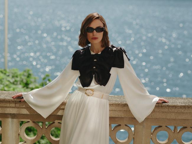 Keira Knightley attends the Chanel cruise show in Lake Como.