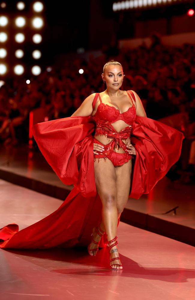 Paloma Elsesser walks the runway for the Victoria's Secret Fashion Show 2024 on October 15, 2024 in New York City. Picture: Dimitrios Kambouris/Getty Images for Victoria's Secret